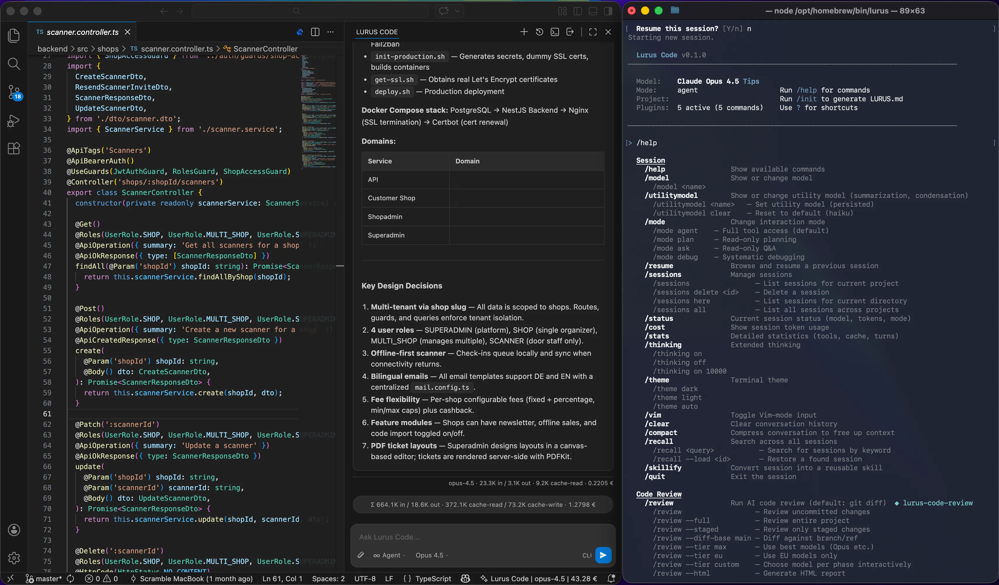 Lurus Code AI coding agent interface in VS Code with autonomous multi-file editing